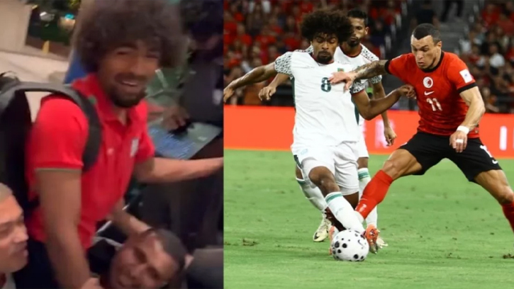 লড়াকু ড্রয়ের পর মাঠে হামজাকে কাঁধে তুলে ধরলেন বাংলাদেশি দর্শকরা