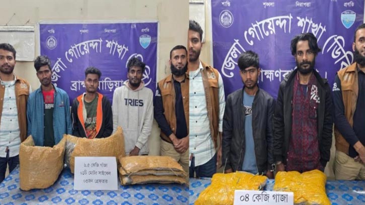 ব্রাহ্মণবাড়িয়ায় সাড়ে ১০ কেজি গাঁজাসহ আটক ৫ 
