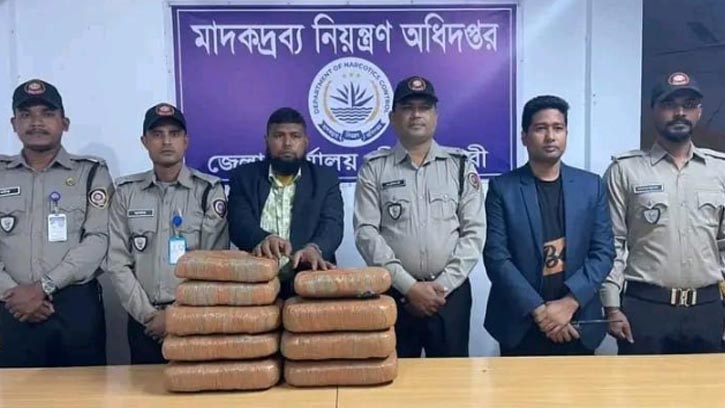 সৈয়দপুরে ১০ লাখ টাকার গাঁজা জব্দ, মাদক ব্যবসায়ী আটক