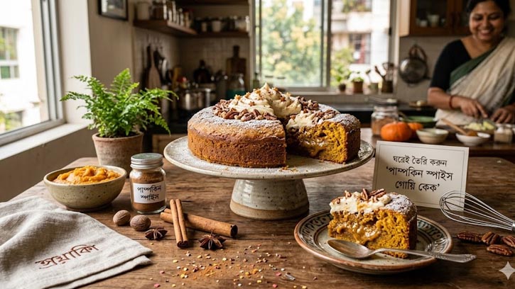 ঘরেই তৈরি করুন ‘পাম্পকিন স্পাইস গোয়ি কেক’