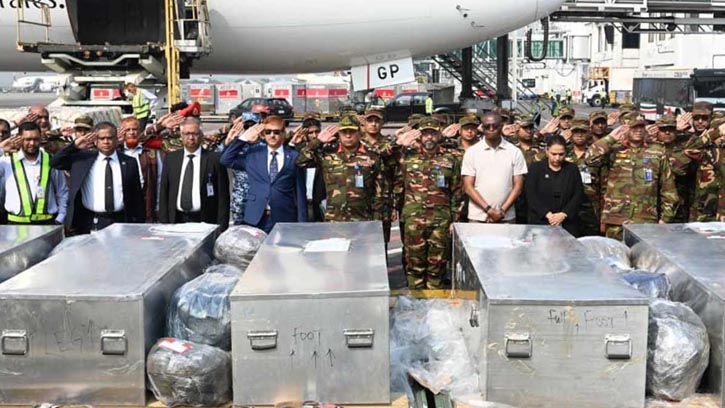 ৬ বাংলাদেশি শান্তিরক্ষীর রোববার সামরিক মর্যাদায় জানাজা ও দাফন