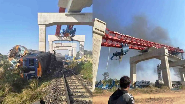 চলন্ত ট্রেনের ওপর ক্রেন পড়ে থাইল্যান্ডে ২২ জন নিহত 