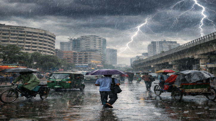 রাজধানীতে আজ দুপুরে বজ্রসহ বৃষ্টি হতে পারে