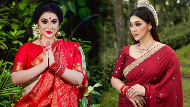 পূজায় আবেগে ভাঙলেন ঢালিউড কুইন অপু বিশ্বাস