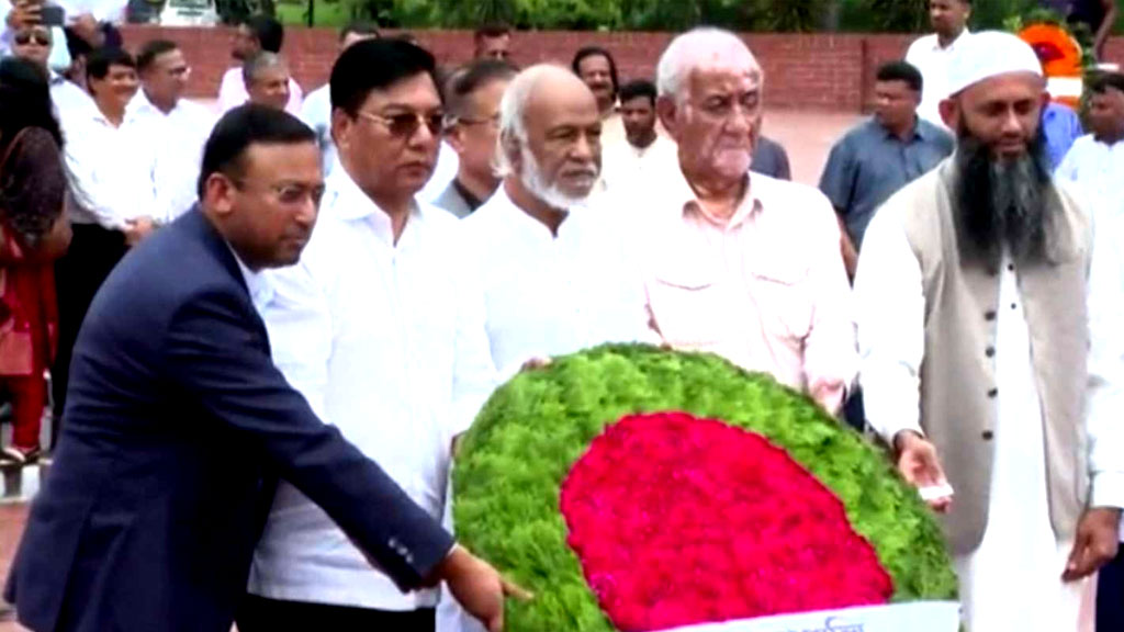 জাতীয় স্মৃতিসৌধে নবনিযুক্ত মন্ত্রী-প্রতিমন্ত্রীদের শ্রদ্ধা