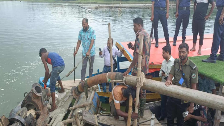 জাফলংয়ে অবৈধভাবে বালু উত্তোলন বন্ধে টাস্কফোর্সের অভিযান