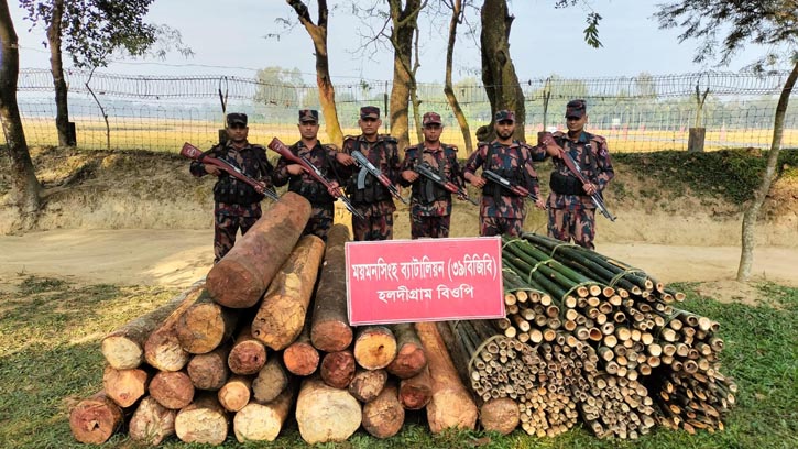 শেরপুর সীমান্তে বিপুল চোরাচালানী পণ্য জব্দ