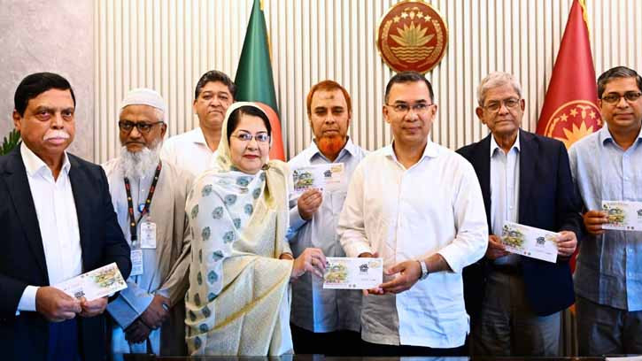 প্রধানমন্ত্রীর হাতে উন্মোচিত হলো স্মারক ডাকটিকিট
