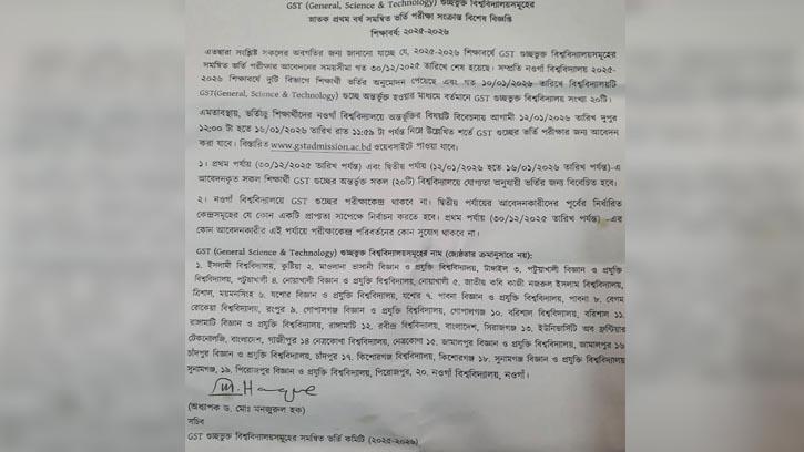 গুচ্ছ ভর্তি প্রক্রিয়ায় নতুন পরিবর্তন, নওগাঁ বিশ্ববিদ্যালয় এবার অন্তর্ভুক্ত