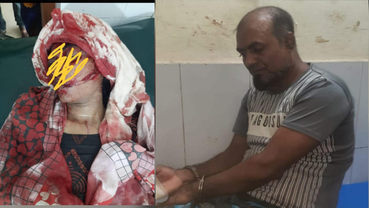 সাতক্ষীরায় স্ত্রীকে কুপিয়ে জখম: স্বামী আটক