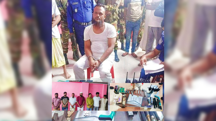 গাজীপুরে যৌথবাহিনীর সফল অভিযান, অস্ত্রসহ আটজন আটক