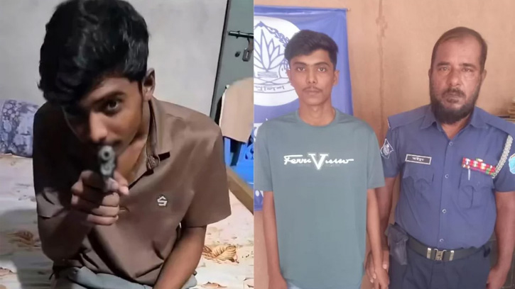 অস্ত্র-বোমার ভিডিও ভাইরাল, যুবক আটক