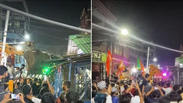 বুলডোজার দিয়ে দোকান ভাঙা নিয়ে তোলপাড় কলকাতা